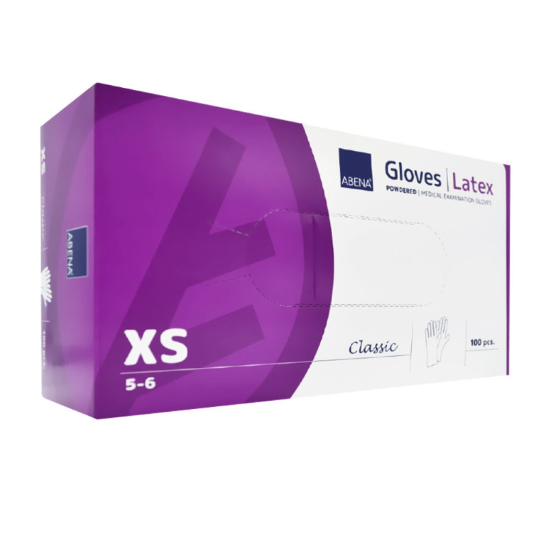 Rękawiczki lateksowe XS Abena 100szt kremowe