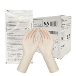 Rękawiczki chirurgiczne lateksowe sterylne 6.5 pudrowane Mercator Santex Powdered 50 par