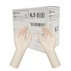 Rękawiczki chirurgiczne lateksowe sterylne 6.5 pudrowane Mercator Santex Powdered 50 par