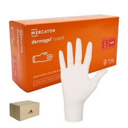 Rękawiczki lateksowe L Mercator Dermagel Coated 100szt karton 10op
