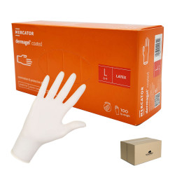 Rękawiczki lateksowe L Mercator Dermagel Coated 100szt karton 10op