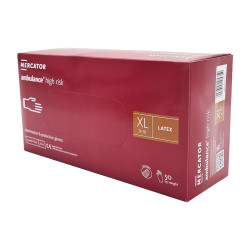 Rękawiczki lateksowe XL niebieskie Mercator Ambulance High Risk 50szt karton 10op