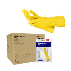 Rękawiczki gumowe L gospodarcze żółte lateksowe Ideall Yellow 240par karton