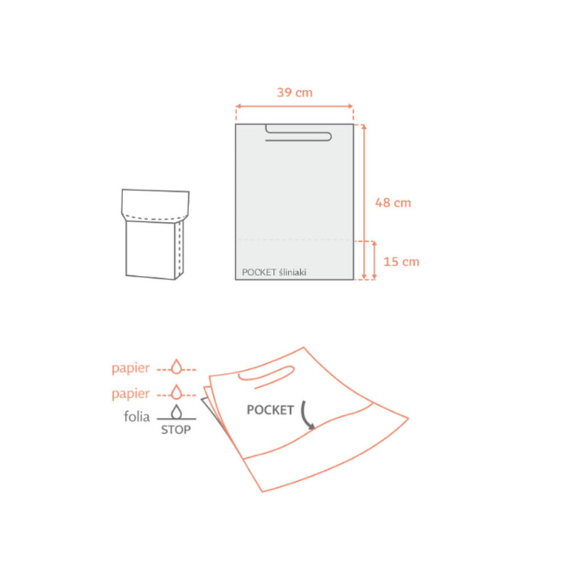 Śliniak dentystyczny z kieszonką 39cm x 48cm limonkowy podfoliowany 54g DentixPro 50szt