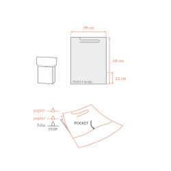 Śliniak dentystyczny z kieszonką 39cm x 48cm szary podfoliowany 54g DentixPro 50szt