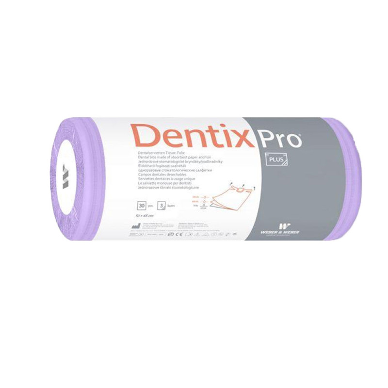 Śliniak dentystyczny na rolce 50cm x 65cm fioletowy podfoliowany 54g DentixPro 30szt