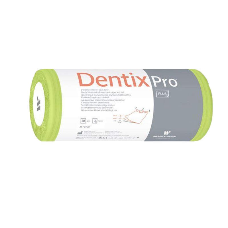 Śliniak dentystyczny na rolce 50cm x 65cm limonkowy podfoliowany 54g DentixPro 30szt