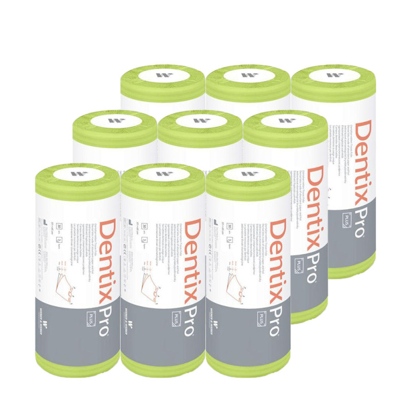 Śliniak dentystyczny na rolce 50cm x 65cm limonkowy podfoliowany 54g DentixPro 270szt