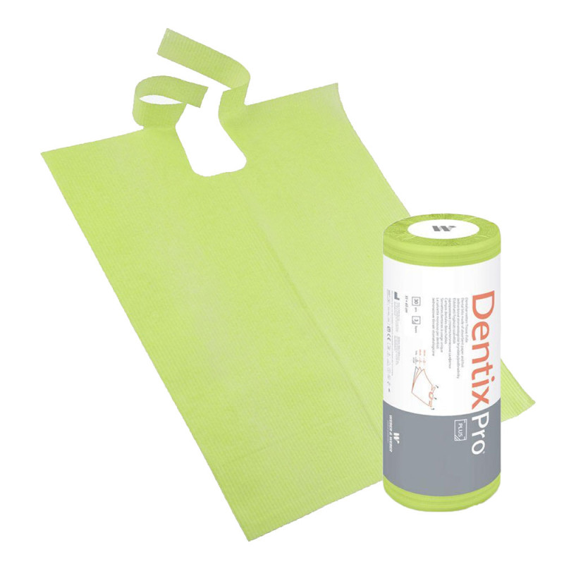 Śliniak dentystyczny na rolce 50cm x 65cm limonkowy podfoliowany 54g DentixPro 270szt