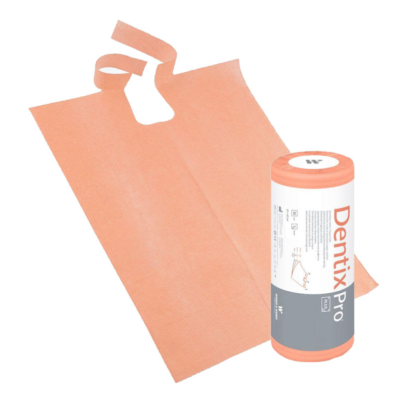 Śliniak dentystyczny na rolce 50cm x 65cm morelowy podfoliowany 54g DentixPro 270szt