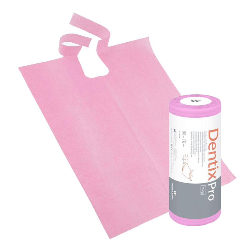 Śliniak dentystyczny na rolce 50cm x 65cm różowy podfoliowany 54g DentixPro 270szt