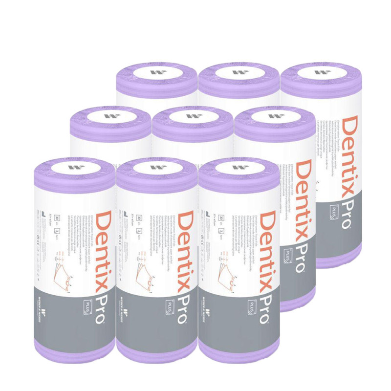 Śliniak dentystyczny na rolce 50cm x 65cm fioletowy podfoliowany 54g DentixPro 270szt