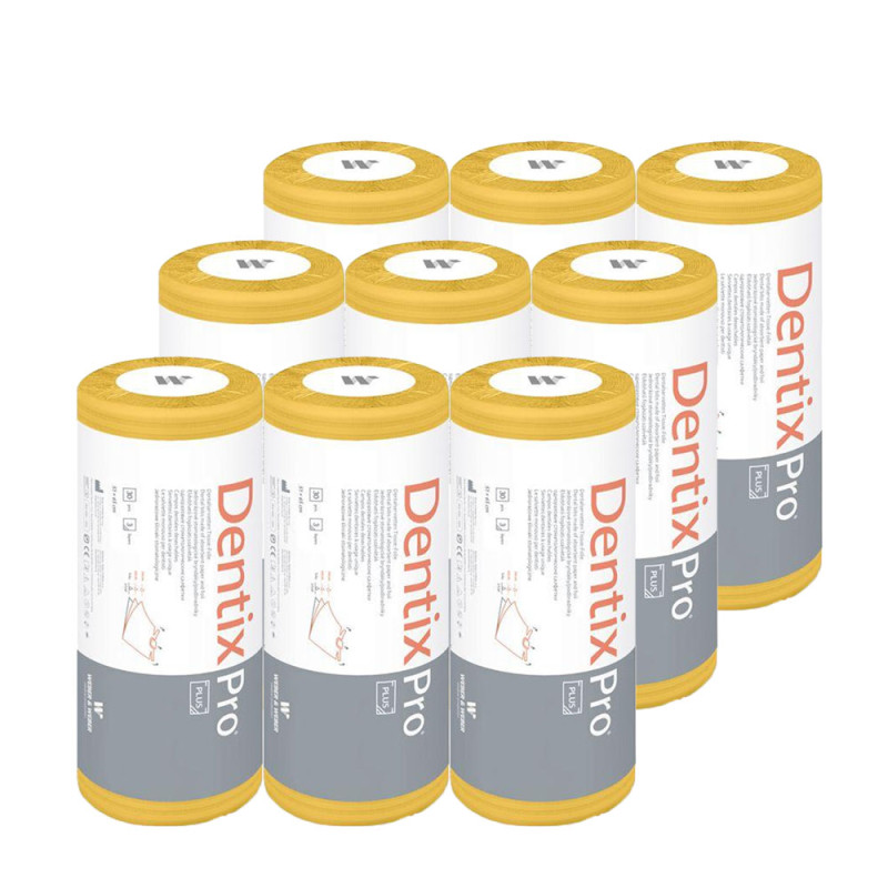 Śliniak dentystyczny na rolce 50cm x 65cm żółty podfoliowany 54g DentixPro 270szt