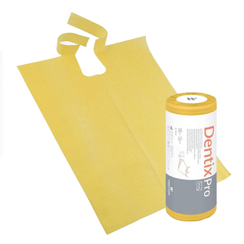 Śliniak dentystyczny na rolce 50cm x 65cm żółty podfoliowany 54g DentixPro 270szt