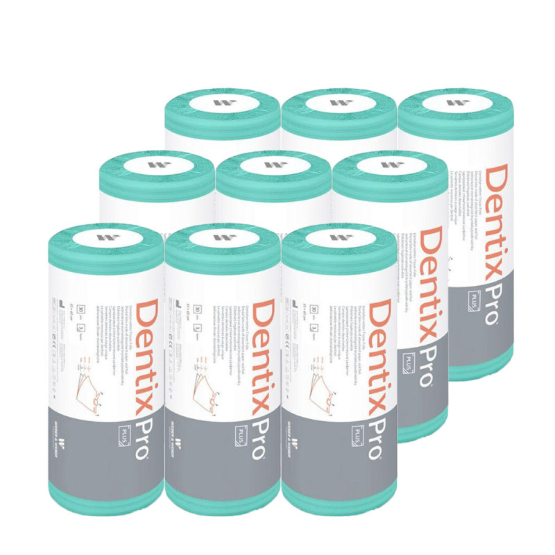 Śliniak dentystyczny na rolce 50cm x 65cm zielony podfoliowany 54g DentixPro 270szt