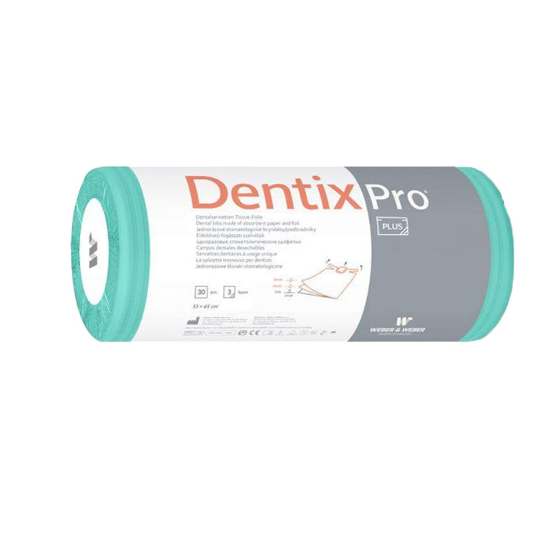 Śliniak dentystyczny na rolce 50cm x 65cm zielony podfoliowany 54g DentixPro 270szt