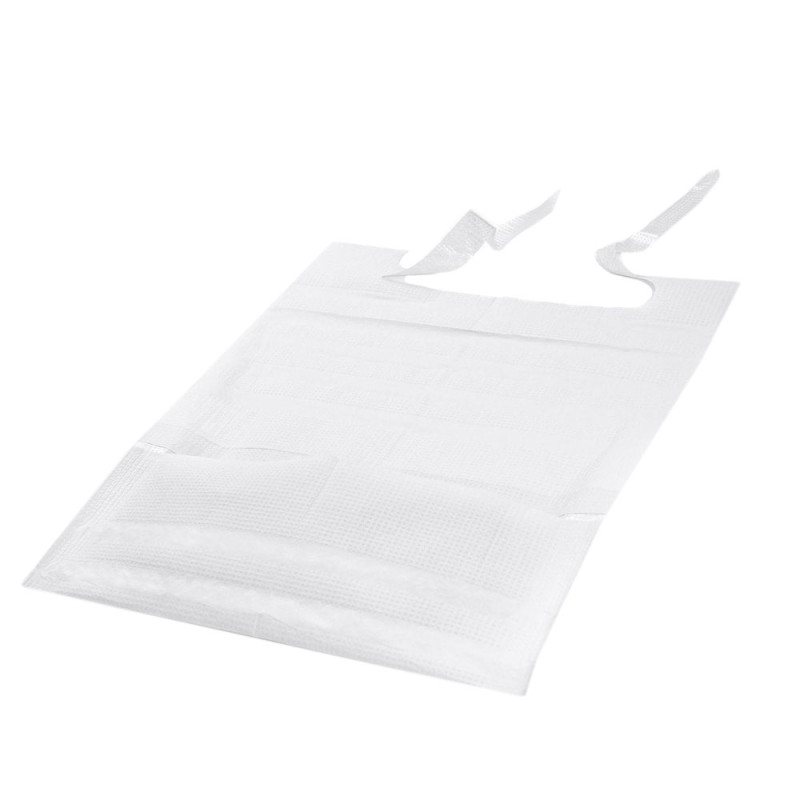 Śliniak dentystyczny z kieszonką 39cm x 48cm biały podfoliowany 54g DentixPro 400szt