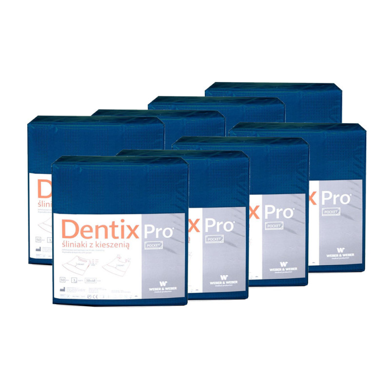 Śliniak dentystyczny z kieszonką 39cm x 48cm granatowy podfoliowany 54g DentixPro 400szt
