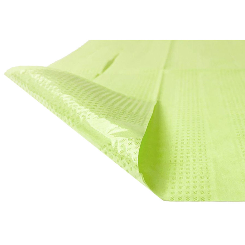 Śliniak dentystyczny z kieszonką 39cm x 48cm limonkowy podfoliowany 54g DentixPro 400szt