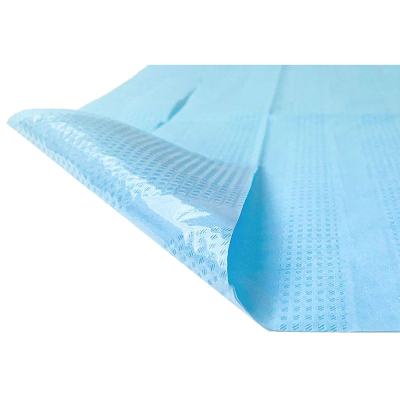 Śliniak dentystyczny z kieszonką 39cm x 48cm niebieski podfoliowany 54g DentixPro 400szt