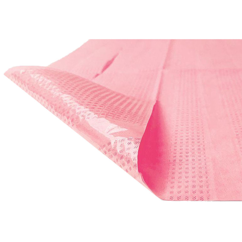 Śliniak dentystyczny z kieszonką 39cm x 48cm różowy podfoliowany 54g DentixPro 400szt