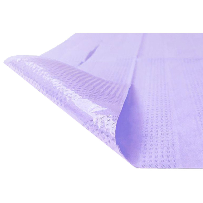 Śliniak dentystyczny z kieszonką 39cm x 48cm fioletowy podfoliowany 54g DentixPro 400szt