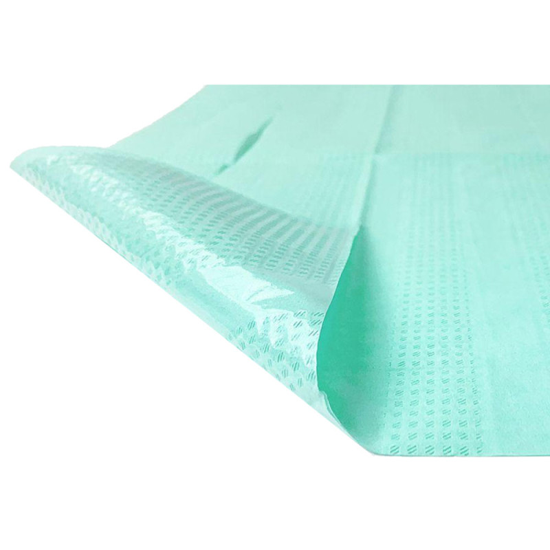 Śliniak dentystyczny z kieszonką 39cm x 48cm zielony podfoliowany 54g DentixPro 400szt