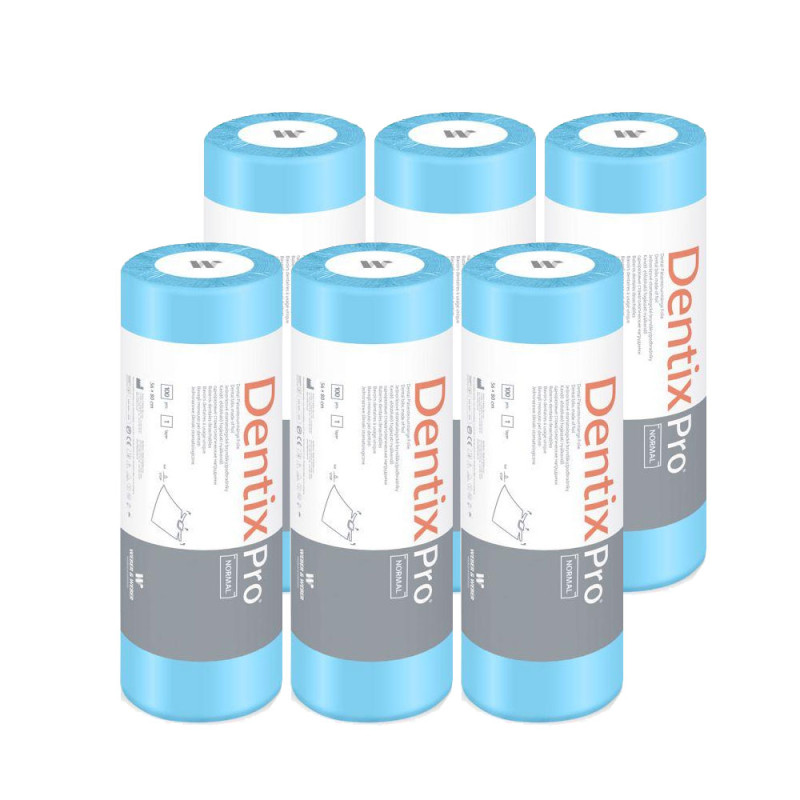 Śliniak dentystyczny na rolce 56cm x 80cm niebieski podfoliowany 25g MedixPro 600szt