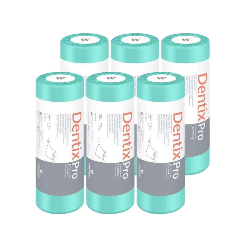 Śliniak dentystyczny na rolce 56cm x 80cm zielony podfoliowany 25g MedixPro 600szt