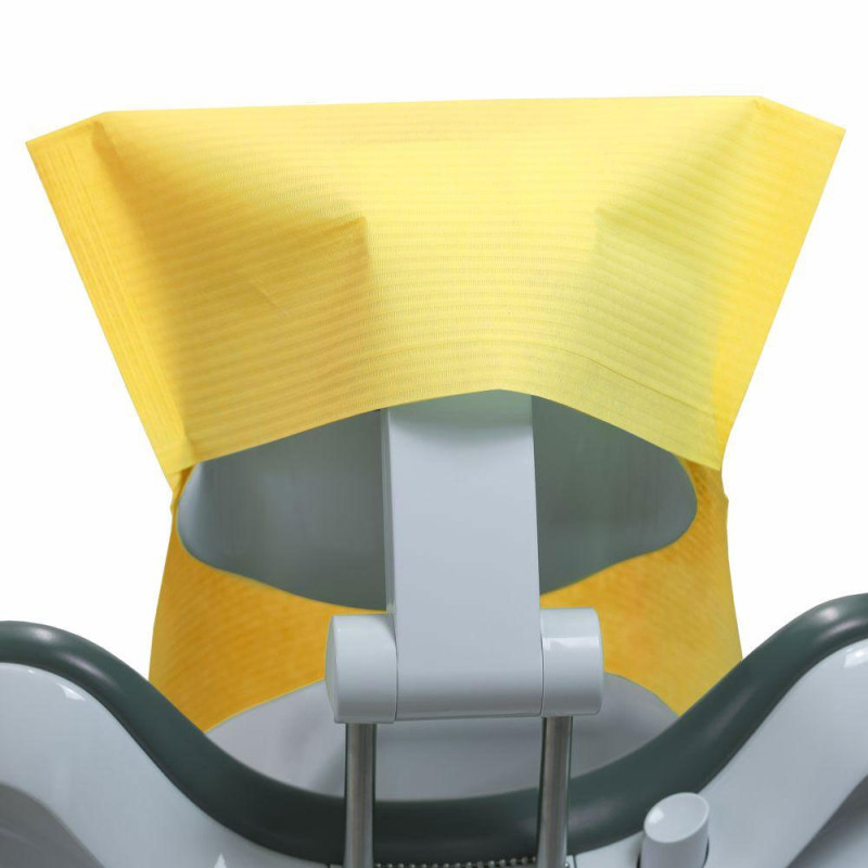 Pokrowiec na zagłówek stomatologiczny 32cm x 28cm żółty podfoliowany 54g DentixPro 50szt