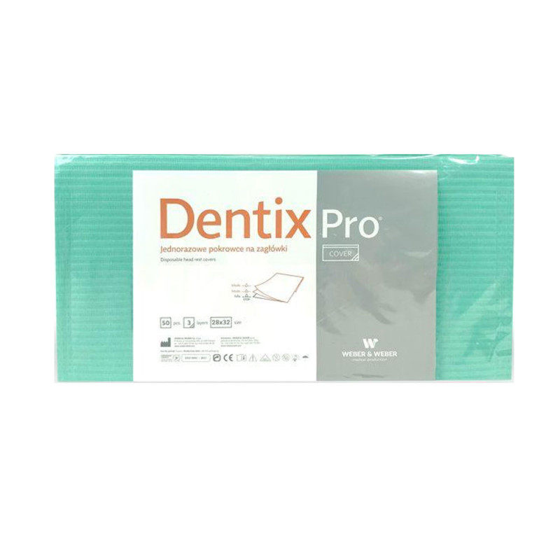 Pokrowiec na zagłówek stomatologiczny 32cm x 28cm zielony podfoliowany 54g DentixPro 50szt