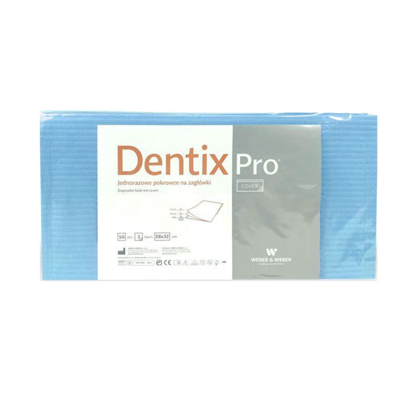 Pokrowiec na zagłówek stomatologiczny 32cm x 28cm niebieski podfoliowany 54g DentixPro 50szt