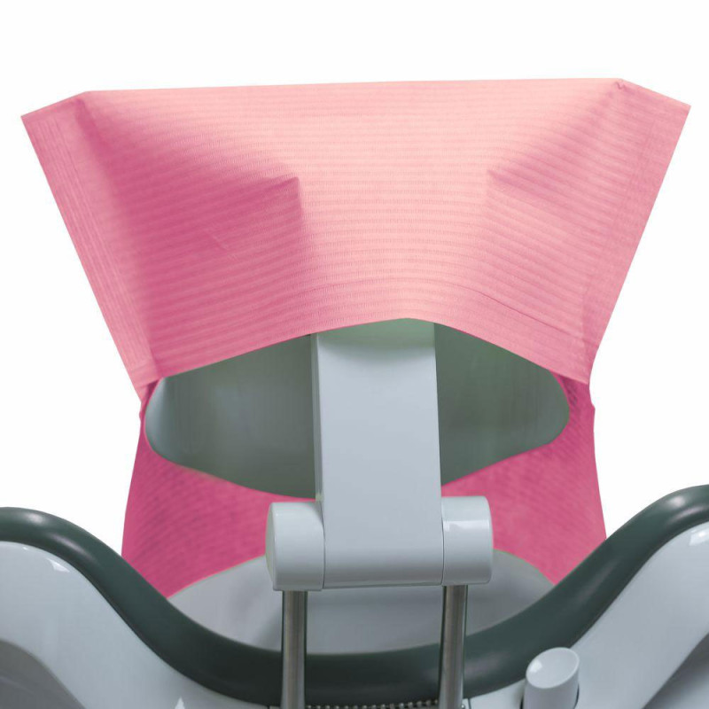 Pokrowiec na zagłówek stomatologiczny 32cm x 28cm różowy podfoliowany 54g DentixPro 50szt