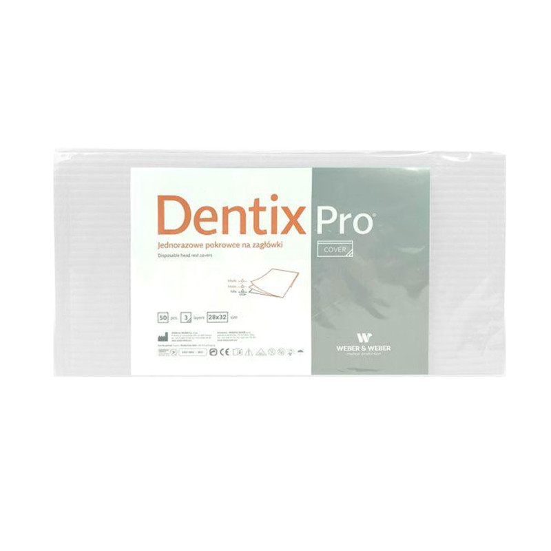 Pokrowiec na zagłówek stomatologiczny 32cm x 28cm biały podfoliowany 54g DentixPro 600szt