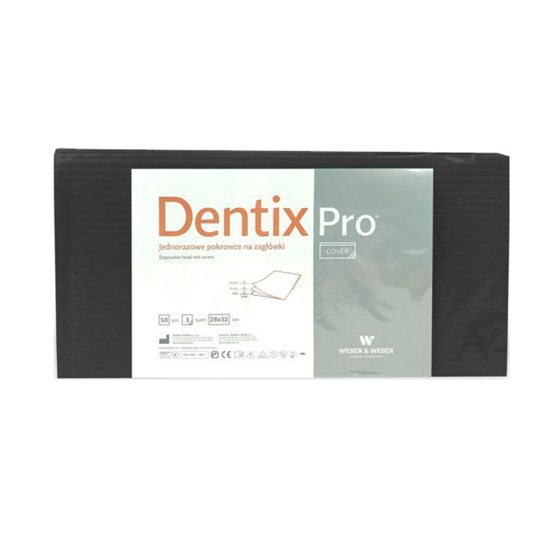 Pokrowiec na zagłówek stomatologiczny 32cm x 28cm czarny podfoliowany 54g DentixPro 50szt