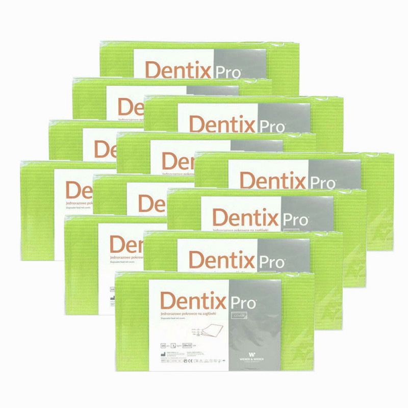 Pokrowiec na zagłówek stomatologiczny 32cm x 28cm limonkowy podfoliowany 54g DentixPro 600szt
