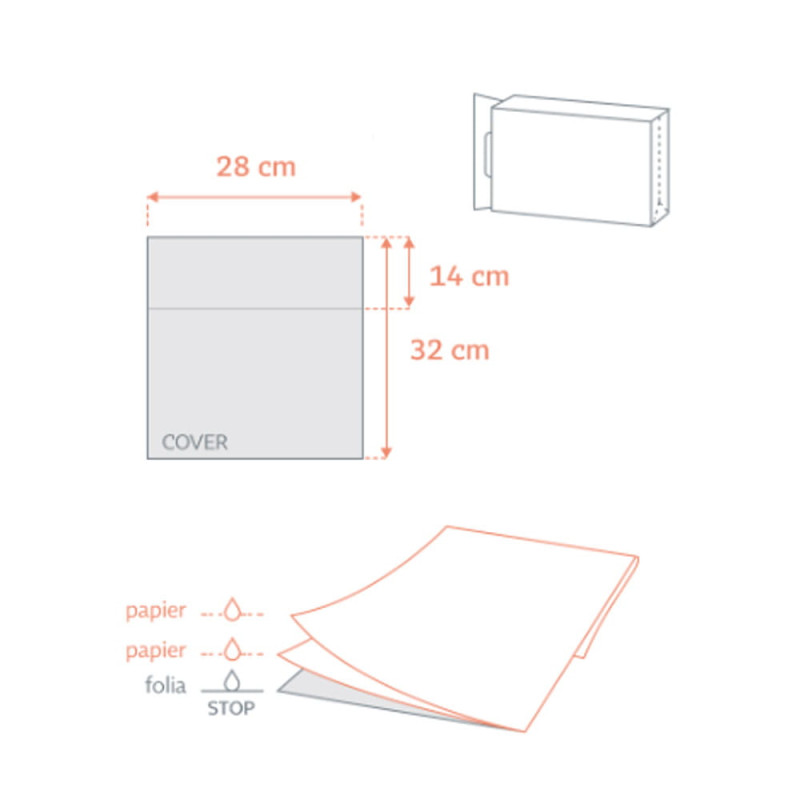 Pokrowiec na zagłówek stomatologiczny 32cm x 28cm czarny podfoliowany 54g DentixPro 50szt