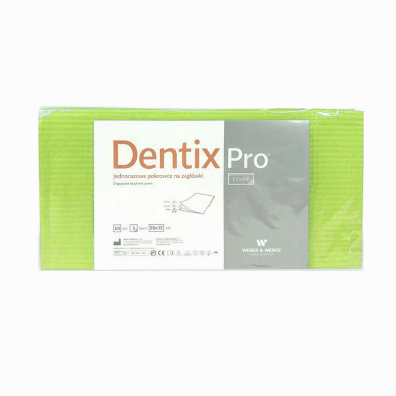 Pokrowiec na zagłówek stomatologiczny 32cm x 28cm limonkowy podfoliowany 54g DentixPro 600szt