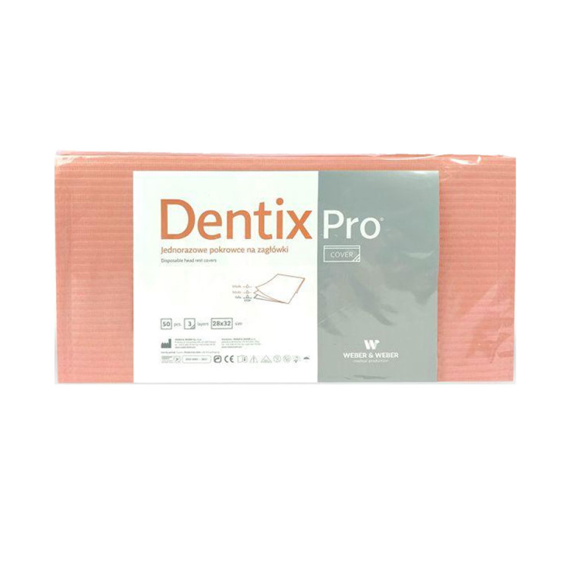 Pokrowiec na zagłówek stomatologiczny 32cm x 28cm morelowy podfoliowany 54g DentixPro 600szt