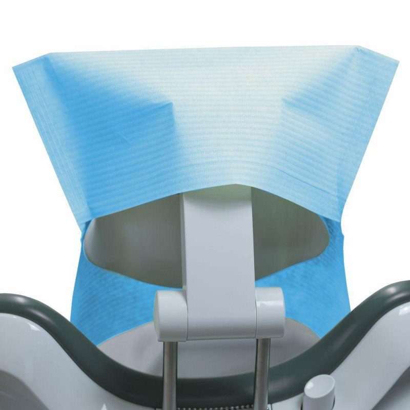 Pokrowiec na zagłówek stomatologiczny 32cm x 28cm niebieski podfoliowany 54g DentixPro 600szt