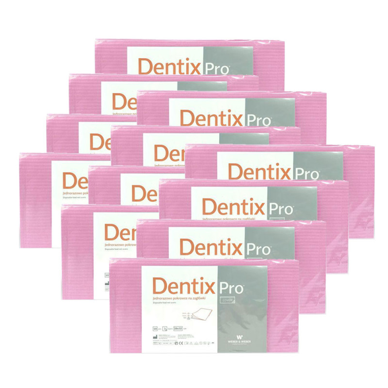 Pokrowiec na zagłówek stomatologiczny 32cm x 28cm różowy podfoliowany 54g DentixPro 600szt