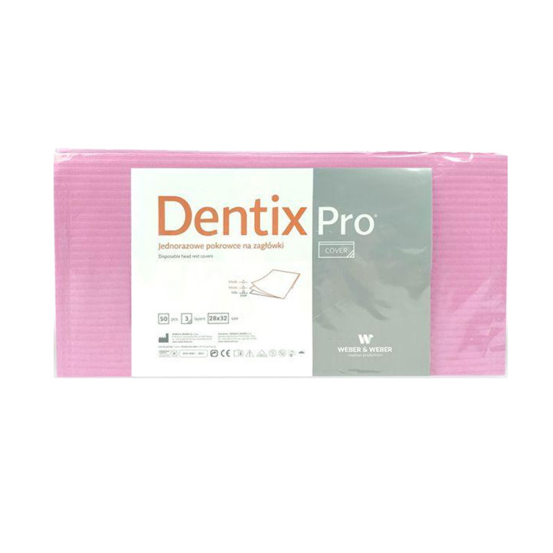 Pokrowiec na zagłówek stomatologiczny 32cm x 28cm różowy podfoliowany 54g DentixPro 600szt