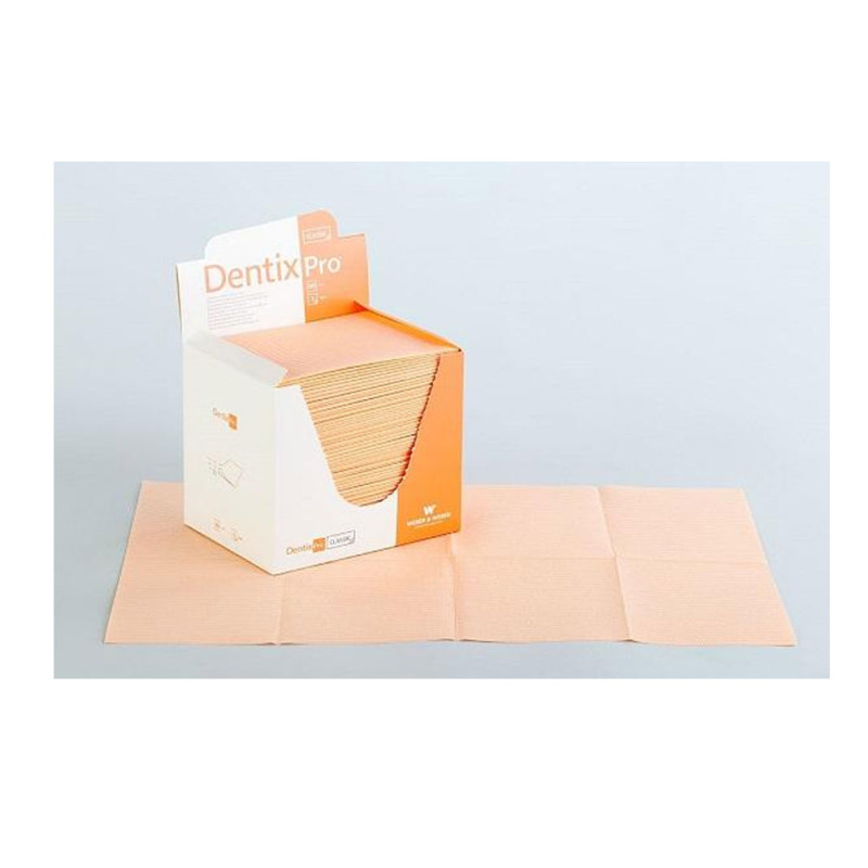 Serweta dentystyczna 33cm x 48cm morelowa podfoliowana 54g DentixPro 80szt