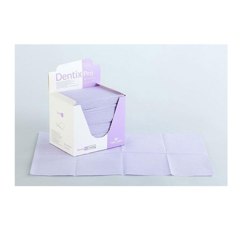 Serweta dentystyczna 33cm x 48cm fioletowa podfoliowana 54g DentixPro 80szt