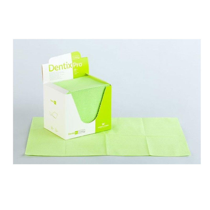 Serweta dentystyczna 33cm x 48cm limonkowa podfoliowana 54g DentixPro 80szt