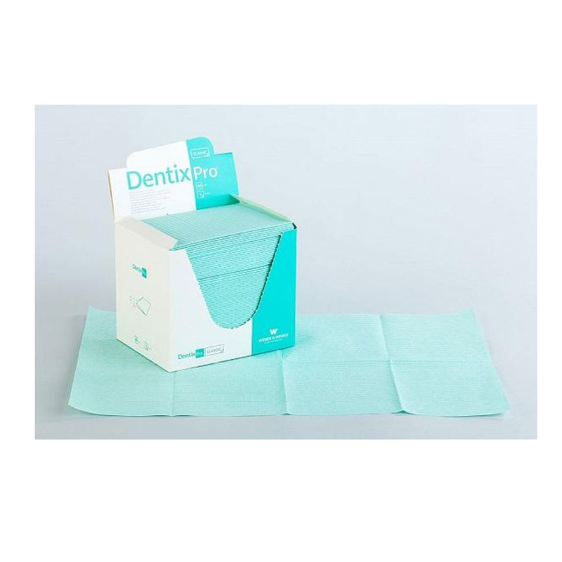 Serweta dentystyczna 33cm x 48cm zielona podfoliowana 54g DentixPro 80szt