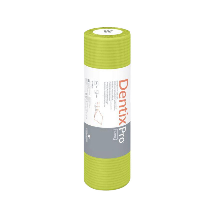 Serweta dentystyczna na rolce 33cm x 48cm limonkowa podfoliowana 54g DentixPro 400szt