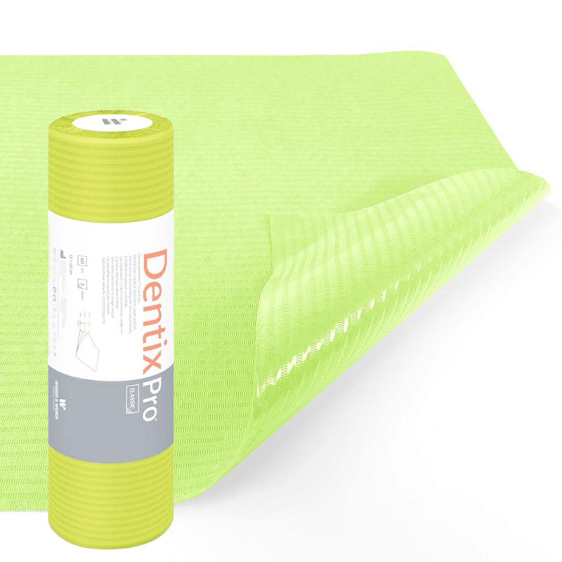 Serweta dentystyczna na rolce 33cm x 48cm limonkowa podfoliowana 54g DentixPro 400szt