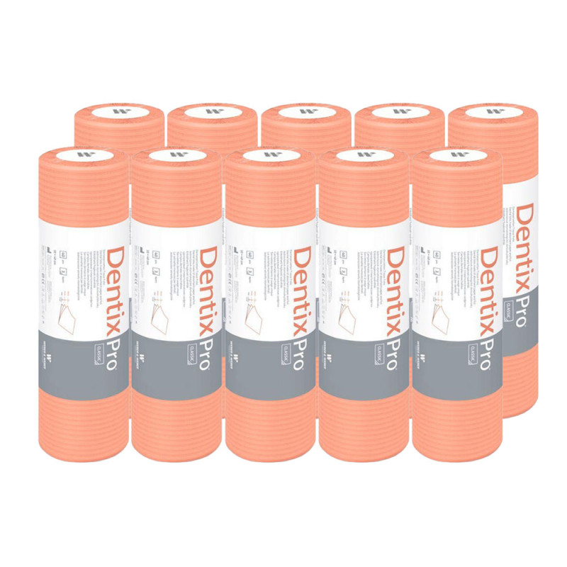 Serweta dentystyczna na rolce 33cm x 48cm morelowa podfoliowana 54g DentixPro 400szt