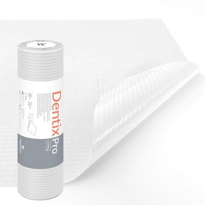 Serweta dentystyczna na rolce 33cm x 48cm biała podfoliowana 54g DentixPro 40szt